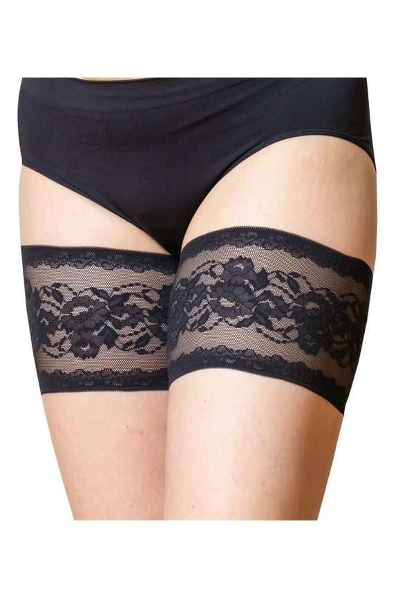 Thigh Bands-Black PEONY, Size XLarge