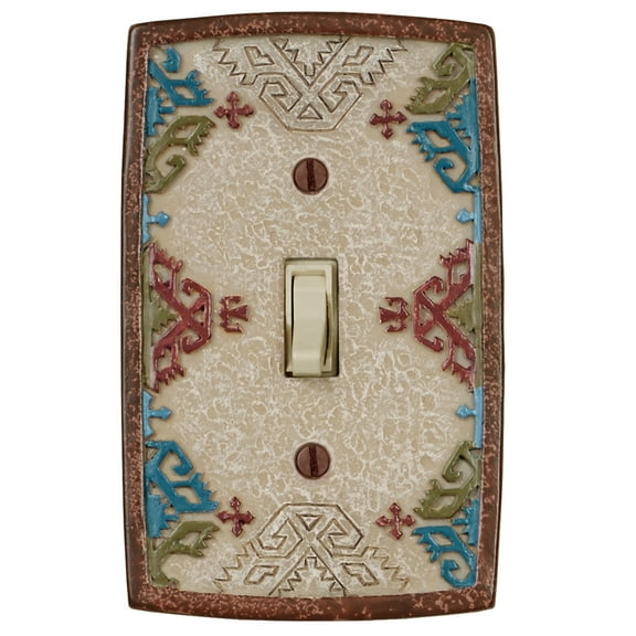 Bandera Southwest Single Switch Multi Warm Geometrics Handpainted Single Switch