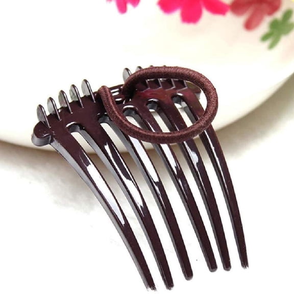 Bandette Comb, Bandette Comb With Elastic Band,Ponytail Bump it UP Inserts Combs - Coffen