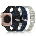thumbnail image 1 of Bandiction 3 Pack Slim Lace Bands Compatible With Apple Watch Bands for Women and Men, Silicone Wristbands Strap Replacement for iWatch Series SE/8/7/6/5/4/3/2/1, 1 of 7