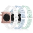 thumbnail image 1 of Bandiction 3 Pack Slim Lace Bands Compatible With Apple Watch Bands for Women and Men, Silicone Wristbands Strap Replacement for iWatch Series SE 8 7 6 5 4 3 2 1, 1 of 7