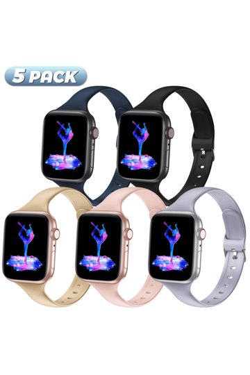 Slim Silicone Apple Watch Bands Jewelry display picture 1
