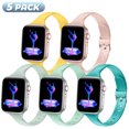 thumbnail image 1 of Bandiction 5 Pack Slim Band Compatible with Apple Watch Band for Women Men, Narrow Soft Silicone Replacement Strap iWatch Bands for for iWatch SE Series 8/7/6/5/4/3/2/1, 1 of 7