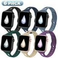 thumbnail image 1 of Bandiction 6 Pack Compatible with Apple Watch Bands,iWatch Bands Women Men Slim Narrow Silicone Sport Bands Replacement Wristbands for iWatch Series SE 8 7 6 5 4 3 2 1, 1 of 7