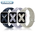 thumbnail image 1 of Bandiction Cute 3 Pack Sport Bands Compatible with Apple Watch Band, Soft Silicone Sport Wrist Strap Compatible with iWatch SE Series 7 6 5 3 2 1, 1 of 8
