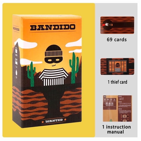 Bandido Cooperative Card Game, Fun Strategy Escape Puzzle Board Game for 1-4 Players, Family Party Interactive Tabletop Game