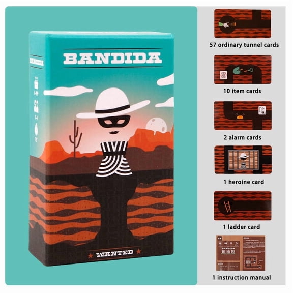 Bandido Cooperative Card Game, Fun Strategy Escape Puzzle Board Game for 1-4 Players, Family Party Interactive Tabletop Game