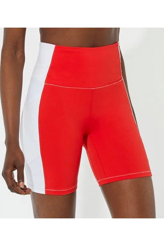 CANDY/RED MARSHMALLOW Solid High Waisted 7in Pocket Shorts, US 2X-Large