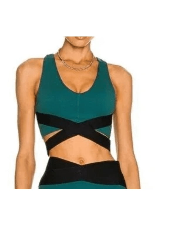 Le Ore PINE/BLACK Women's Corso Crossover Bra, Size US 2X NWOT