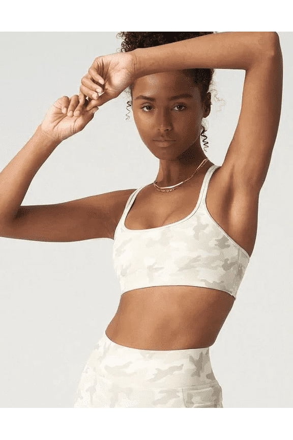 SAND CAMO/CREAM All Access Strappy Chorus Bra, US 1X, NWOT