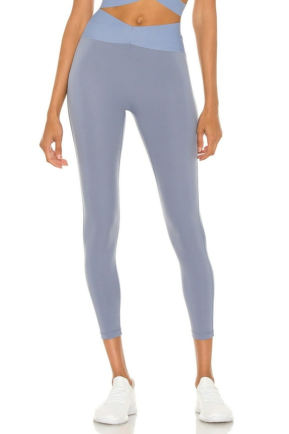 STEEL BLUE/SKY BLUE Le Ore Corso Crossover Leggings, US 1X