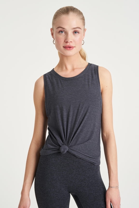 We Over Me CHARCOAL SPACEDYE Crew Tank Top US XXL, NWOT