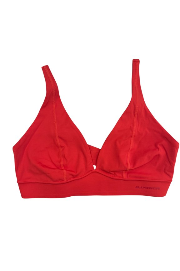 Women's Red V-Neck Plunge Bra, US Large