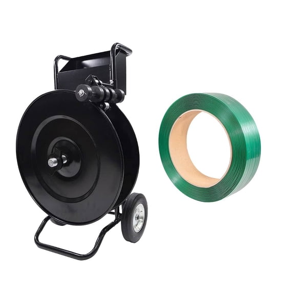 Banding Packaging Strapping Kit Strapping Dispenser Polypropylene Coils 3000' x 3/4" x 0.040" - Steel Strapping Dispenser Cart Packaging - Tray for Tools