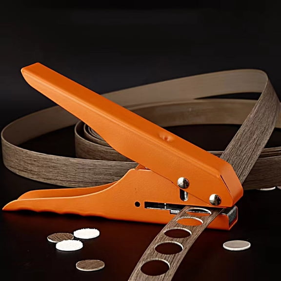 Banding Punching Pliers, PVC Screw Hole Cover Tool, Steel Alloy Hole Punch for Woodworking, Veneer, Cards, Orange, 6.02 x 3.54 in