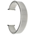 thumbnail image 1 of Bandini 12mm Silver Tone Stainless Steel Stretch Watch Strap for Women, Straight End, Metal Expansion Watch Band, No Buckle, 1 of 6
