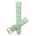 thumbnail image 1 of Bandini 12mm Womens Italian Leather Watch Band Strap - Light Green - Alligator Pattern - Gold Buckle, 1 of 2