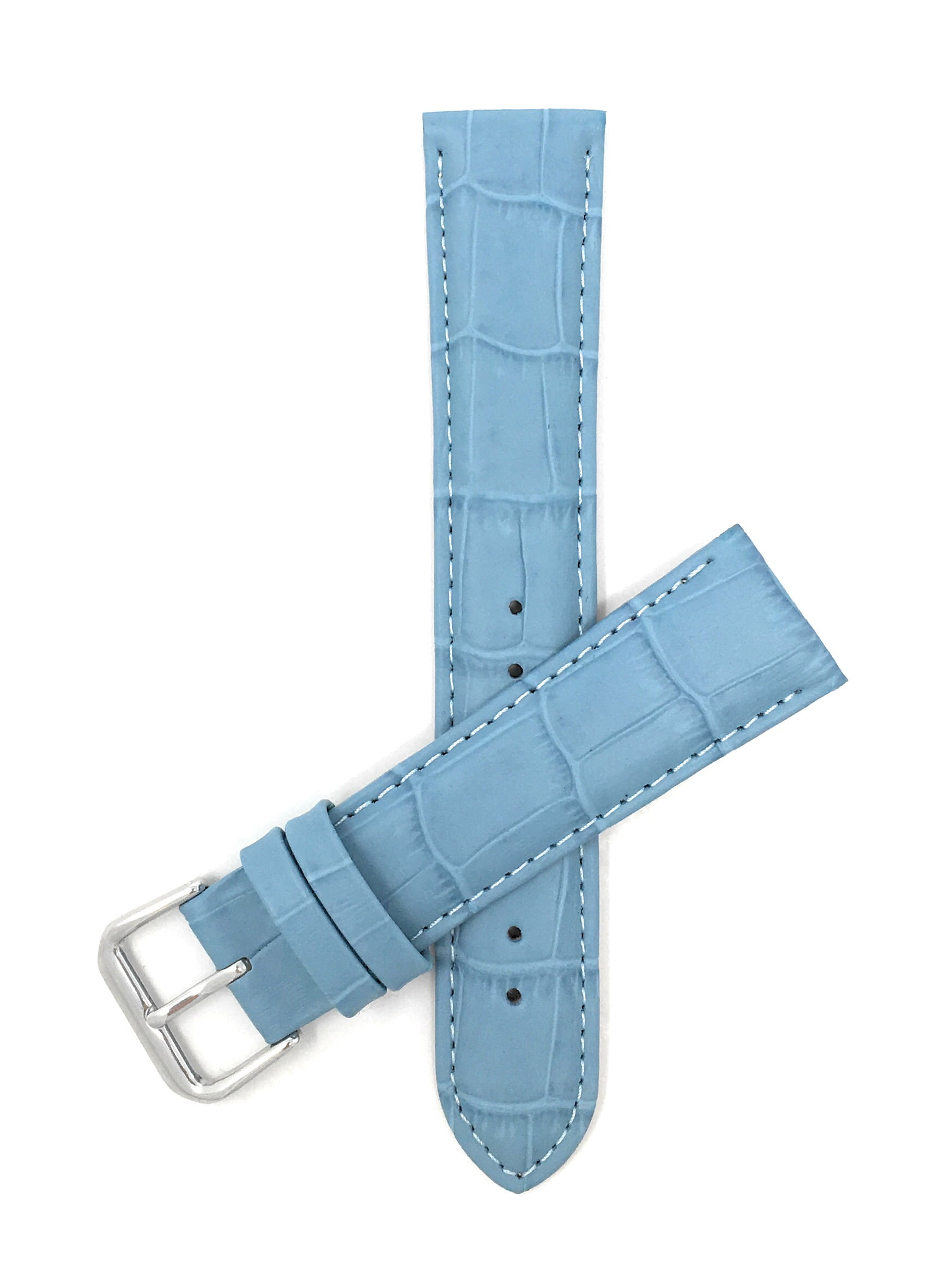 Bandini 14mm Womens Italian Leather Watch Band Strap - Baby Blue ...