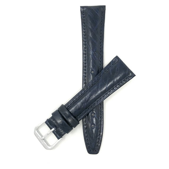 Bandini 14mm Womens Italian Leather Watch Band Strap - Blue - Classic - Semi-Glossy