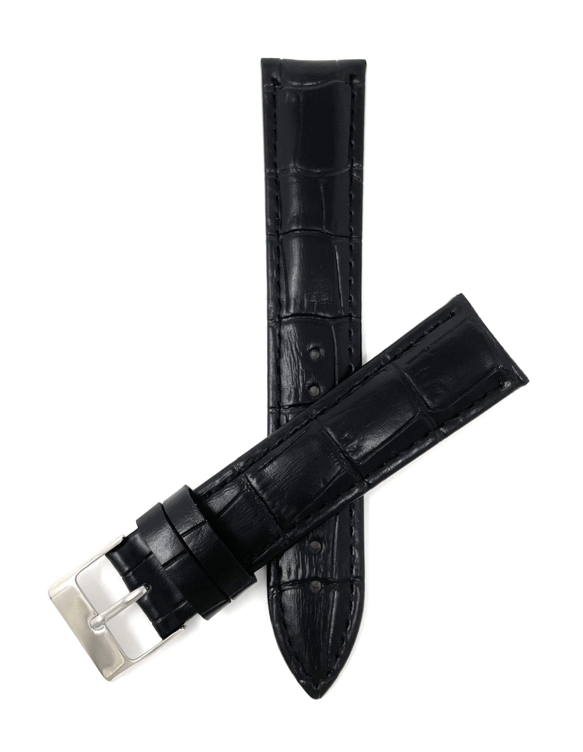 Bandini 16mm Womens Italian Leather Watch Band Strap - Black ...