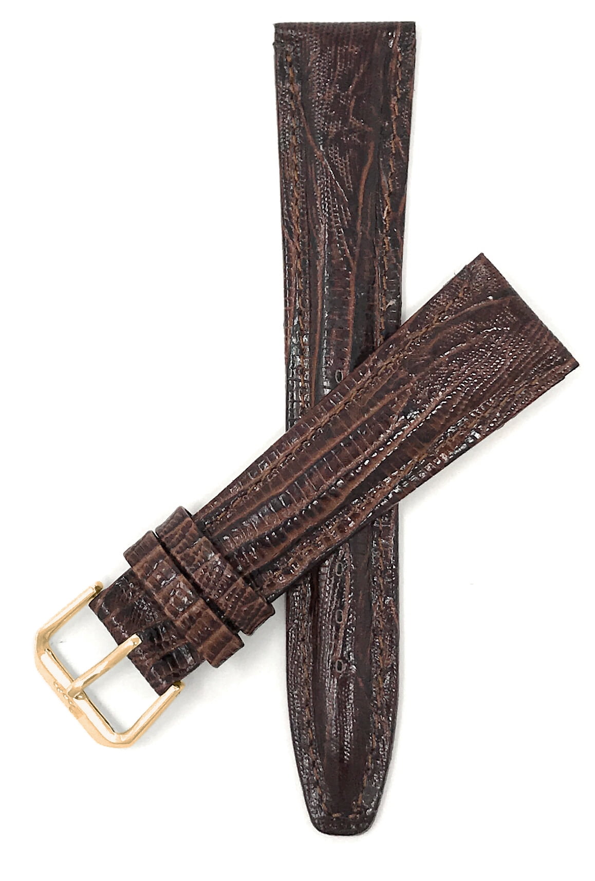 Bandini 16mm Womens Italian Leather Watch Band Strap - Brown - Lizard ...
