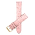 thumbnail image 1 of Bandini 16mm Womens Italian Leather Watch Band Strap - Pink - Alligator Pattern - Gold Buckle, 1 of 2