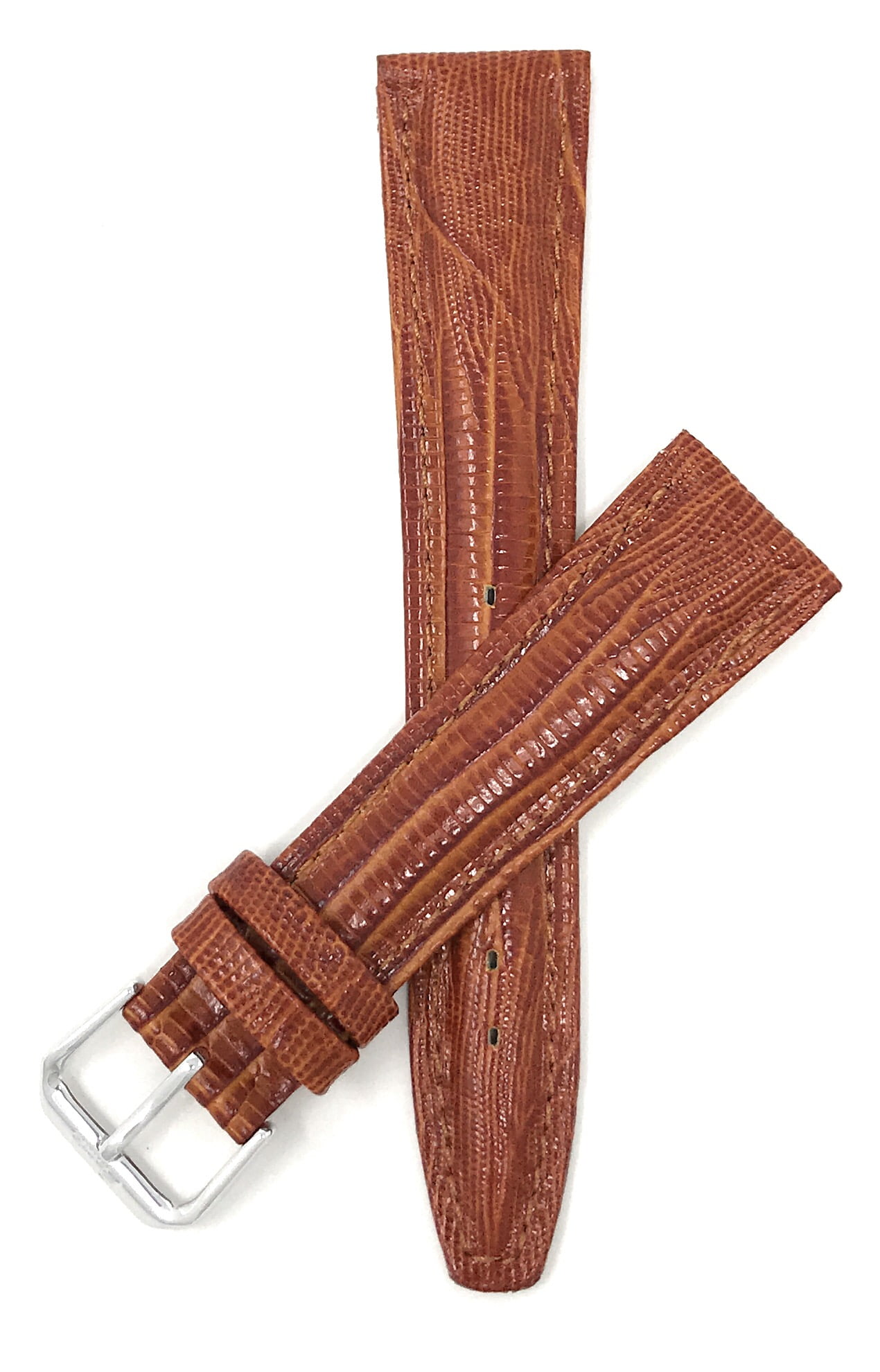 Bandini 18mm Italian Leather Watch Band Strap - Tan - Lizard Pattern ...