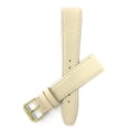 thumbnail image 1 of Bandini 18mm Womens Italian Leather Watch Strap Band - Cream with Stitching - Classic - Slim - Gold Buckle, 1 of 2