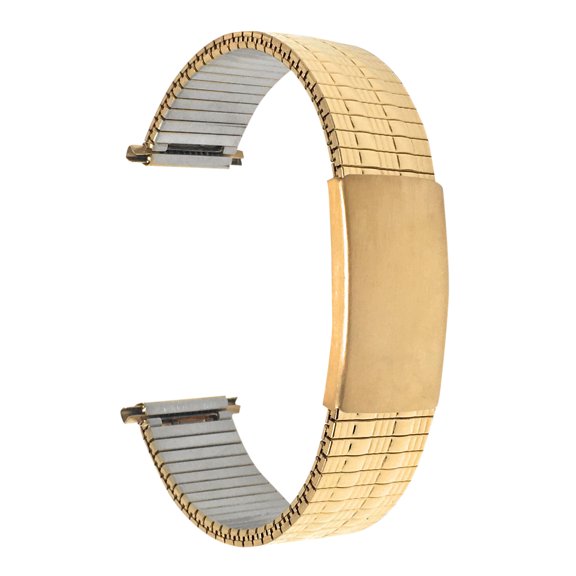 Bandini 19mm Gold Tone Stainless Steel Stretch Watch Strap for Men, Straight End, Adjustable Length Metal Expansion Watch Band, No Buckle