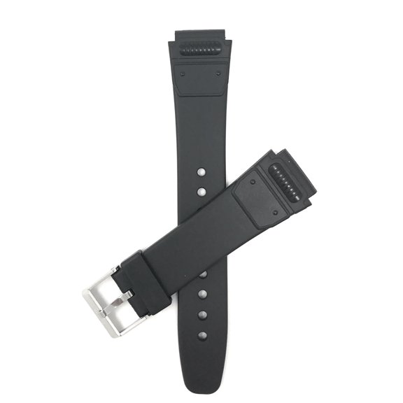 Bandini 20mm Black Rubber Sports Watch Band Strap, Matte, 2 Spring Bars Included