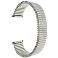 thumbnail image 1 of Bandini 20mm Silver Tone Stainless Steel Stretch Watch Strap for Men, Straight End, Metal Expansion Watch Band, No Buckle, 1 of 6