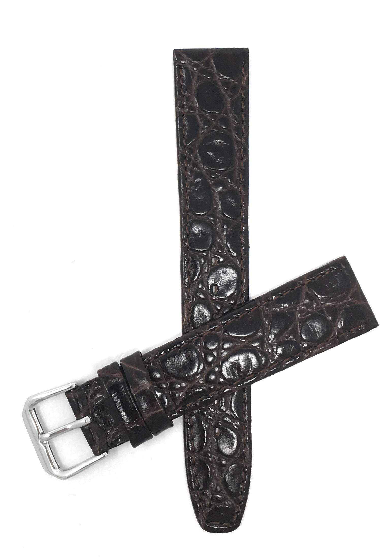 Bandini 20mm Womens Italian Leather Watch Band Strap - Brown - Glossy ...