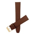 thumbnail image 1 of Bandini 22mm Italian Leather Watch Strap Band - Light Brown with Stitching - Classic - Slim - Gold Buckle, 1 of 4
