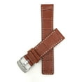 thumbnail image 1 of Bandini 22mm Mens Genuine Leather Watch Band Strap - Tan With White Stitch - Alligator Pattern - Square Edged, 1 of 5