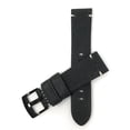 thumbnail image 1 of Bandini 22mm Mens Vintage Genuine Leather Watch Band Strap - Black - Minimal Stitch - Black Buckle, 1 of 2