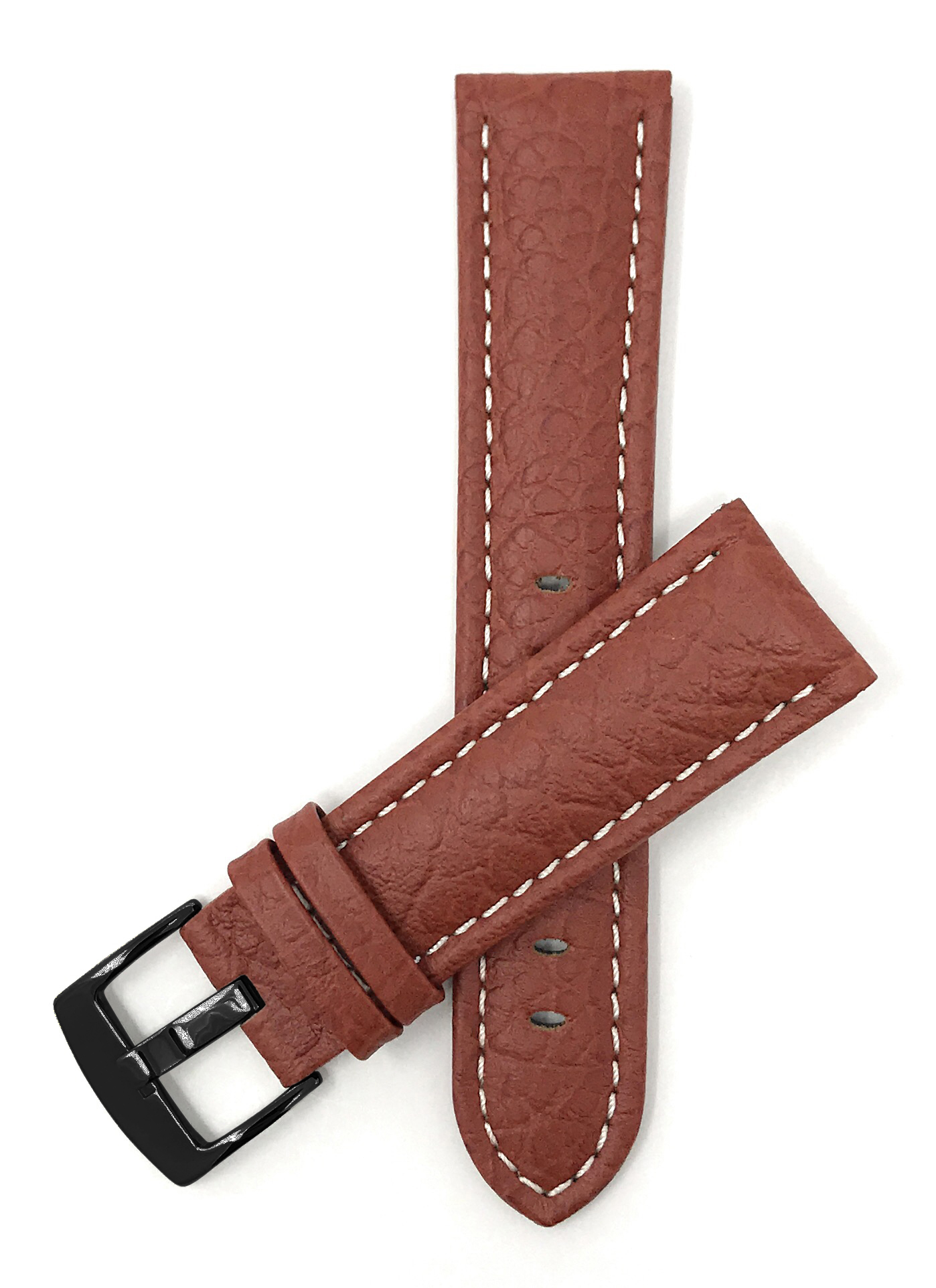 Bandini 24mm Mens Leather Watch Band Strap - Tan - Buffalo Pattern ...