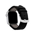 thumbnail image 1 of Bandini Band for Apple Watch 42 mm Band Leather 44mm 45mm 41mm 40mm 38mm 49mm & Ultra for Men, Padded iWatch Band for Apple Watch Series 9 8 7 6 5 4 3 2 1 SE - Black / Silver, 1 of 8