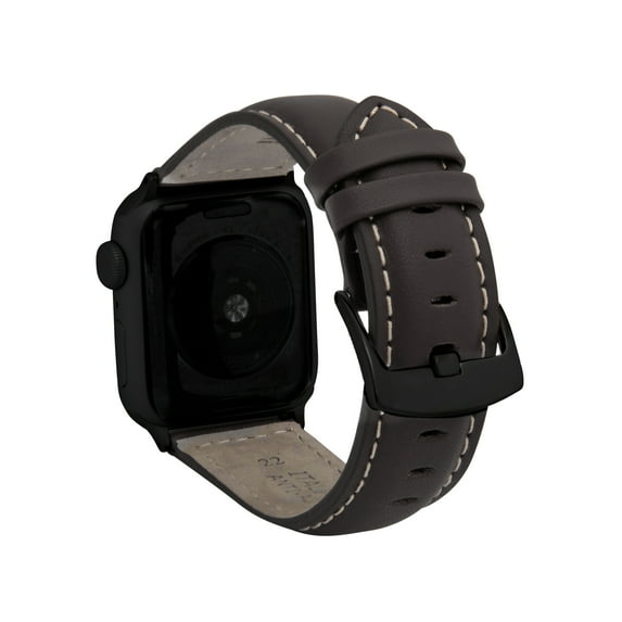 Bandini Band for Apple Watch Band Leather 44mm 45mm 42mm 41mm 40mm 38mm 49mm & Ultra for Men, Classic iWatch Band for Apple Watch Series 9 8 7 6 5 4 3 2 SE, Extra Long XL, Brown / Stitch / Black