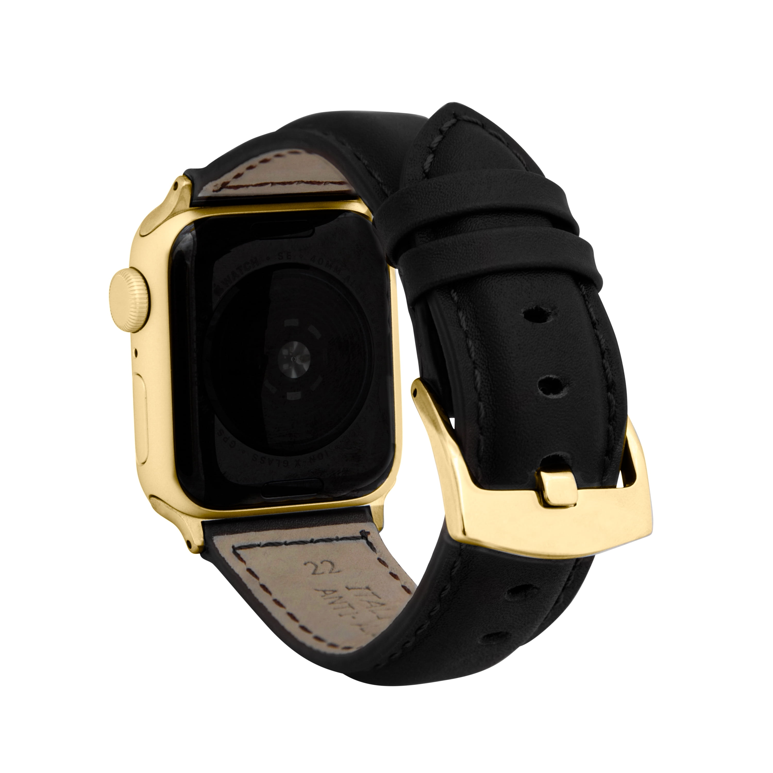 Classic Black & Gold Apple iWatch Leather Bracelet Amazon.com: Leather Band Compatible with Apple Watch Bands  main image 3