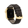 thumbnail image 1 of Bandini Band Compatible with Apple Watch Leather Band 45mm 44mm 42mm 49mm, Men Rally Strap Replacement for Apple Watch Band Ultra, Series 9 8 7 6 5 4 3 2 SE Sport & iWatch - Brown / Gold Hardware, 1 of 8