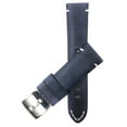thumbnail image 1 of Bandini Extra Long 24mm Mens Vintage Leather Watch Band Strap - Blue - Stainless Steel Buckle, 1 of 5