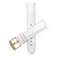 thumbnail image 1 of Bandini Extra Long (XL) 24mm Mens Italian Leather Watch Band Strap - White - Alligator Pattern - Gold Buckle, 1 of 2