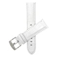 thumbnail image 1 of Bandini Extra Long (XL) 30mm Mens Italian Leather Watch Band Strap - White - Alligator Pattern, 1 of 5