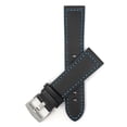 thumbnail image 1 of Bandini Mens Aviator Pilot Leather Watch Band - Racing Strap - 18mm Leather Watch Band for Men - Black & Blue, 1 of 1