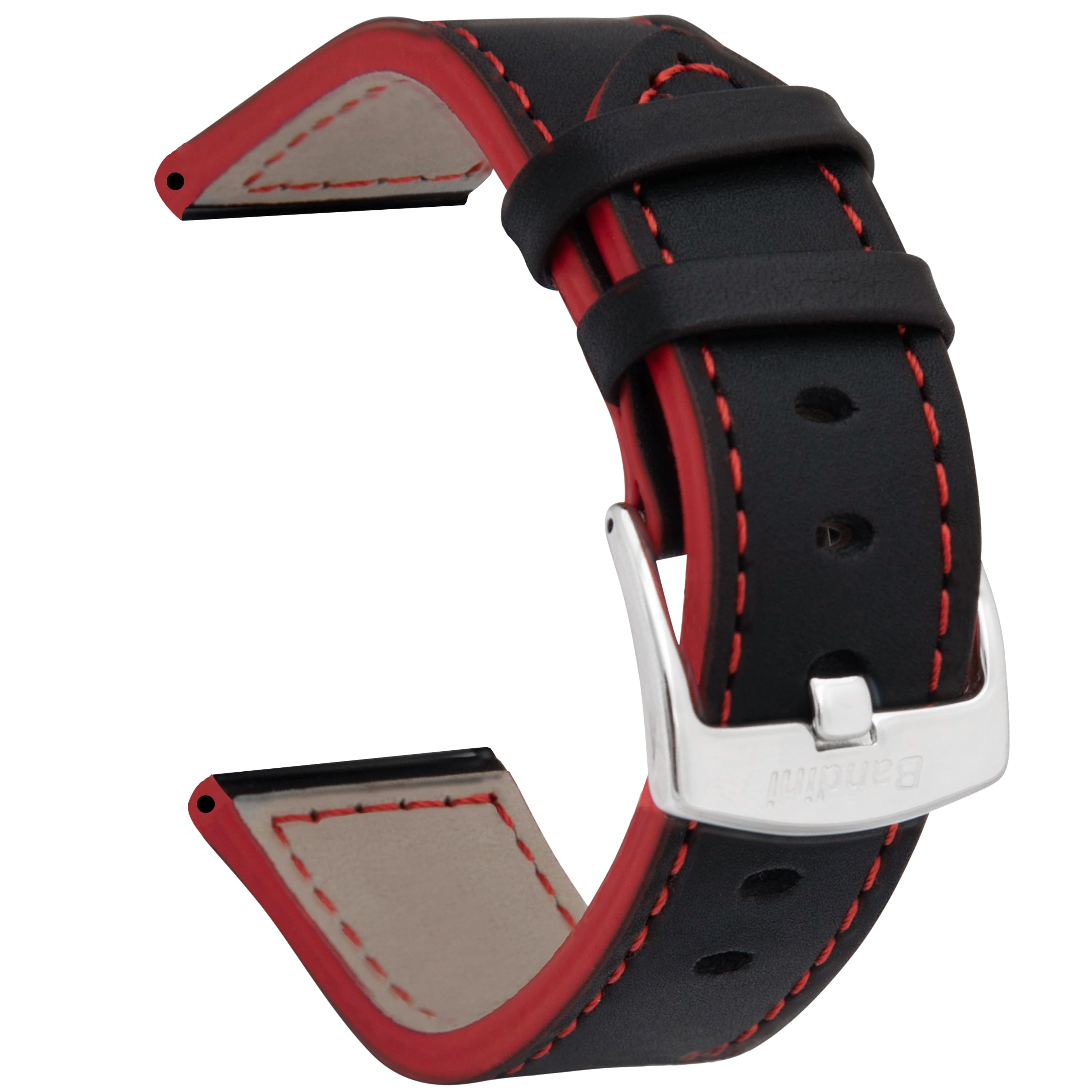 Bandini Mens Aviator Pilot Leather Watch Band - Racing Strap - 20mm ...