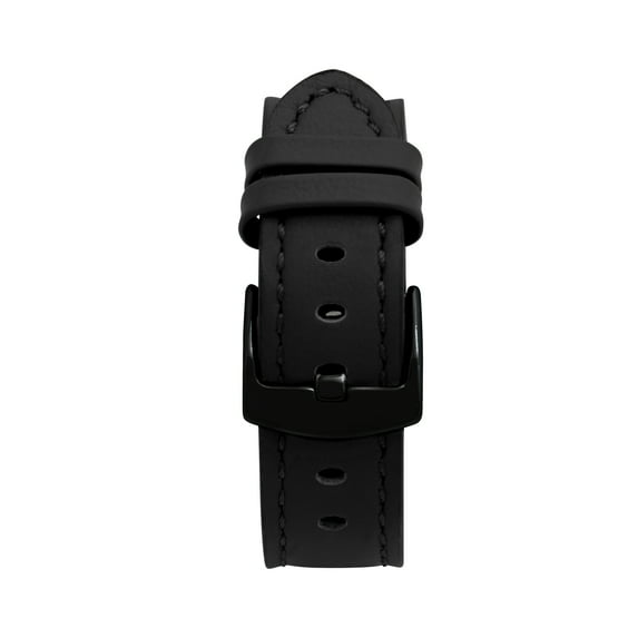 Bandini Mens Aviator Pilot Leather Watch Band - Racing Strap - 22mm Leather Watch Band for Men - Black / Black Buckle