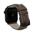 thumbnail image 1 of Bandini Mens Band for Apple Watch Leather Band 44mm 42mm 45mm 41mm 40mm 38mm 49mm & Ultra for Men, Alligator Style for iWatch Series 9 8 45mm Band & 7 6 5 4 3 2 1 SE - Light Brown / Stitch / Black, 1 of 1