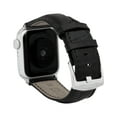 thumbnail image 1 of Bandini Mens Band for Apple Watch Ultra Band Leather 49mm 45mm 42mm 41mm 40mm 44mm for Men, Alligator Style iWatch Band for Apple Watch Series 6 44mm Band & 9 8 7 5 4 3 2 1 SE - Black / Silver, 1 of 8