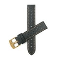 thumbnail image 1 of Bandini Mens Leather Rally Strap - Breathable Perforated Racing Watch Band - Replacement Racer Rally Band for Classic and Smart Watch - Black and Orange 20mm Watch Band - Gold Buckle, 1 of 2