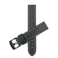 thumbnail image 1 of Bandini Mens Leather Rally Strap - Breathable Perforated Racing Watch Band - Replacement Racer Rally Band for Classic and Smart Watch - Black and Orange 24mm Watch Band - Black Buckle, 1 of 2